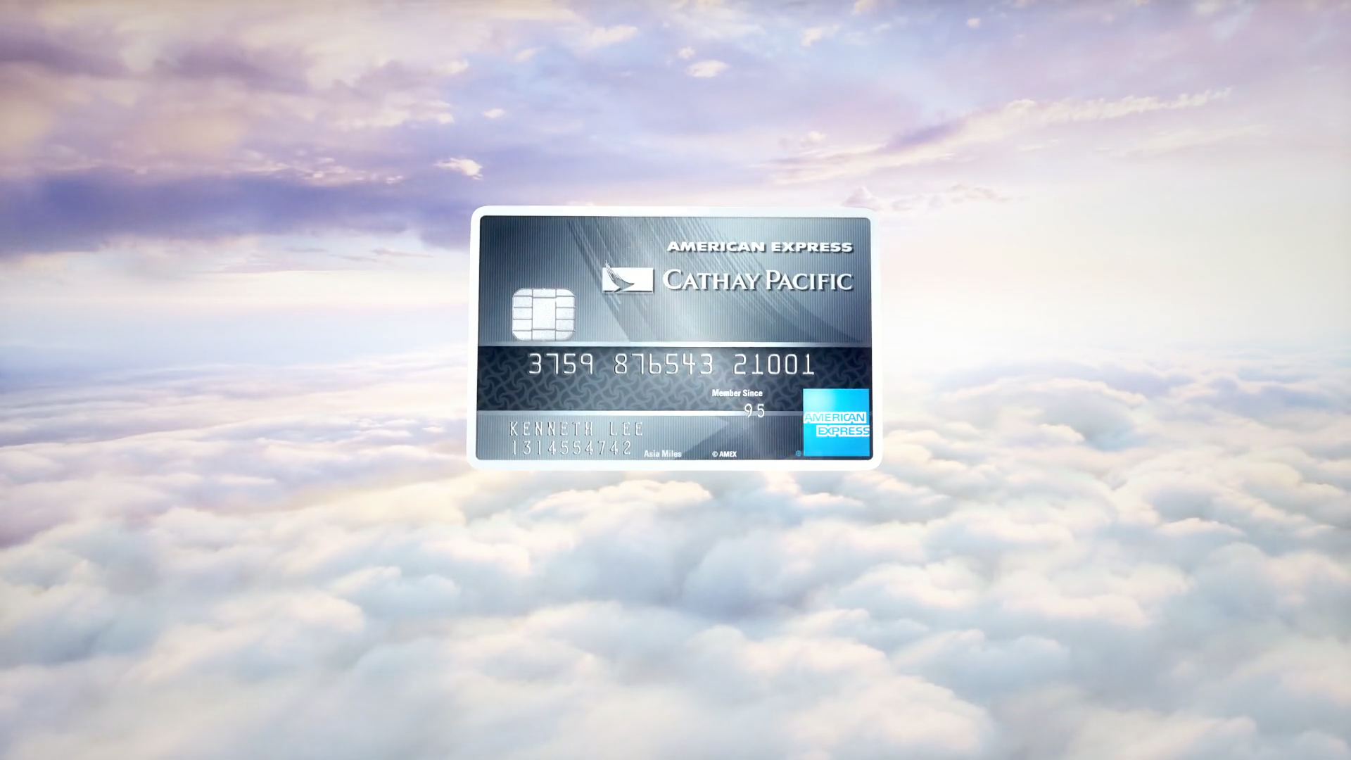 American Express credit card above clouds