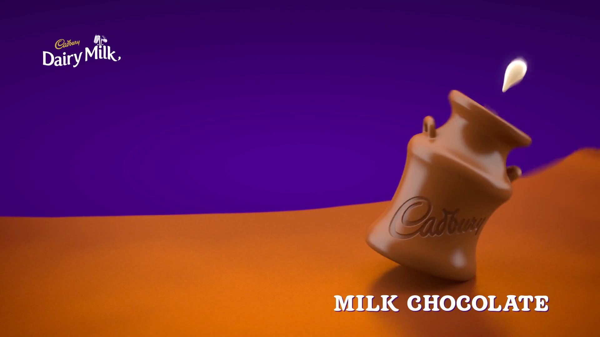 3D animated milk urn made of chocolate