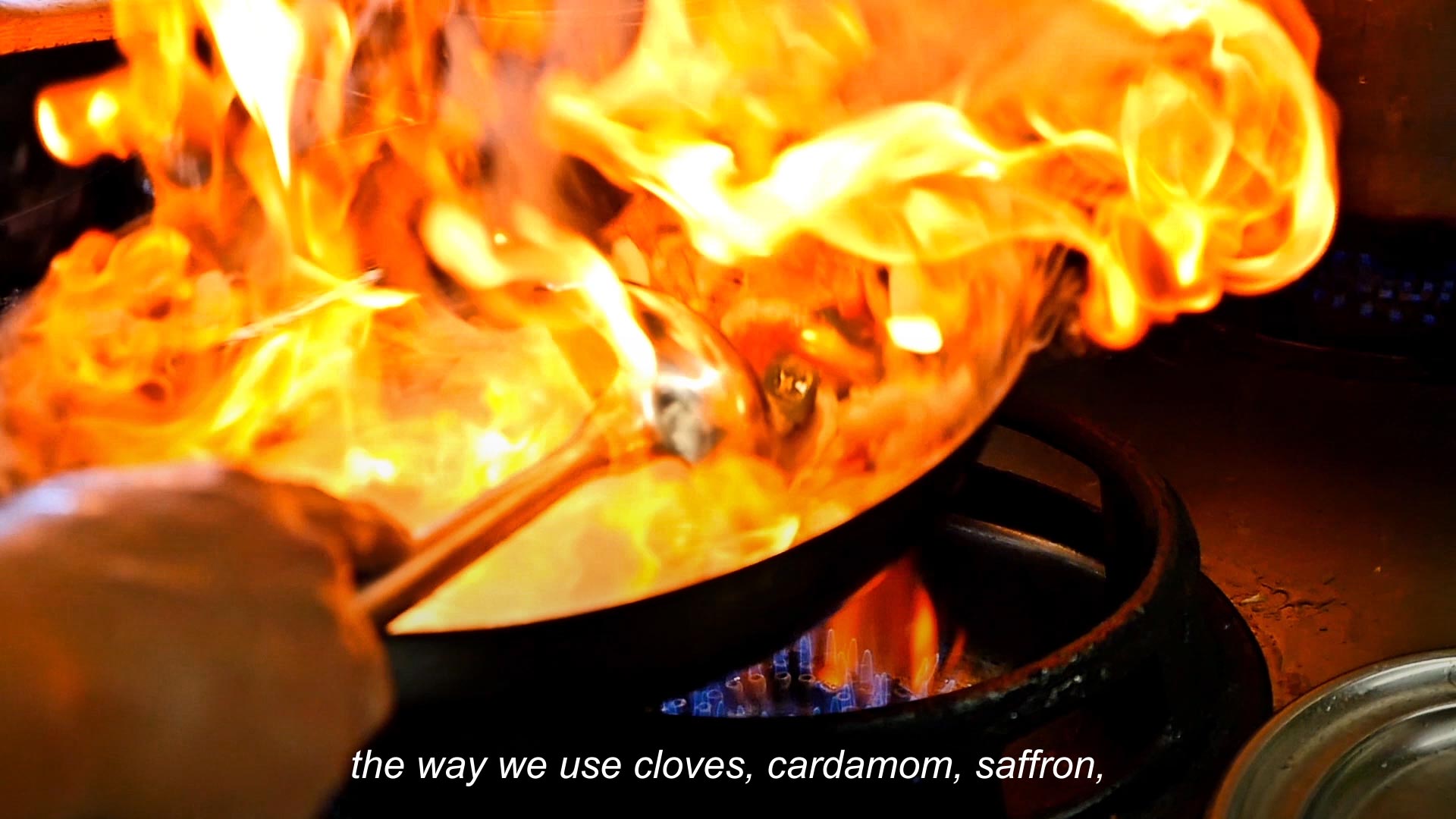 A flaming wok